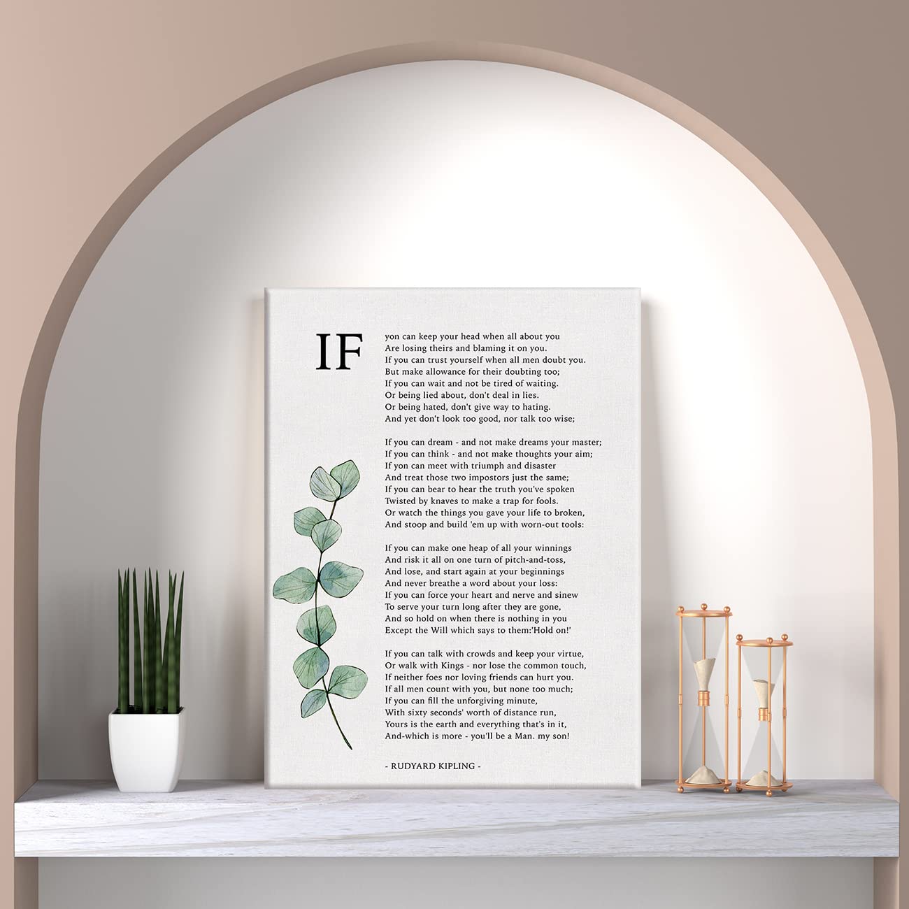 Lexsivo Inspirational If Print Canvas Wall Art Home Office Decor Poetry If Painting 12X15 Canvas Poster Framed Ready To Hang